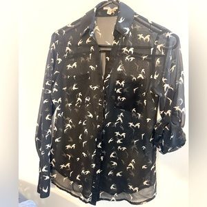 Sheer Long sleeve Portofino Shirt